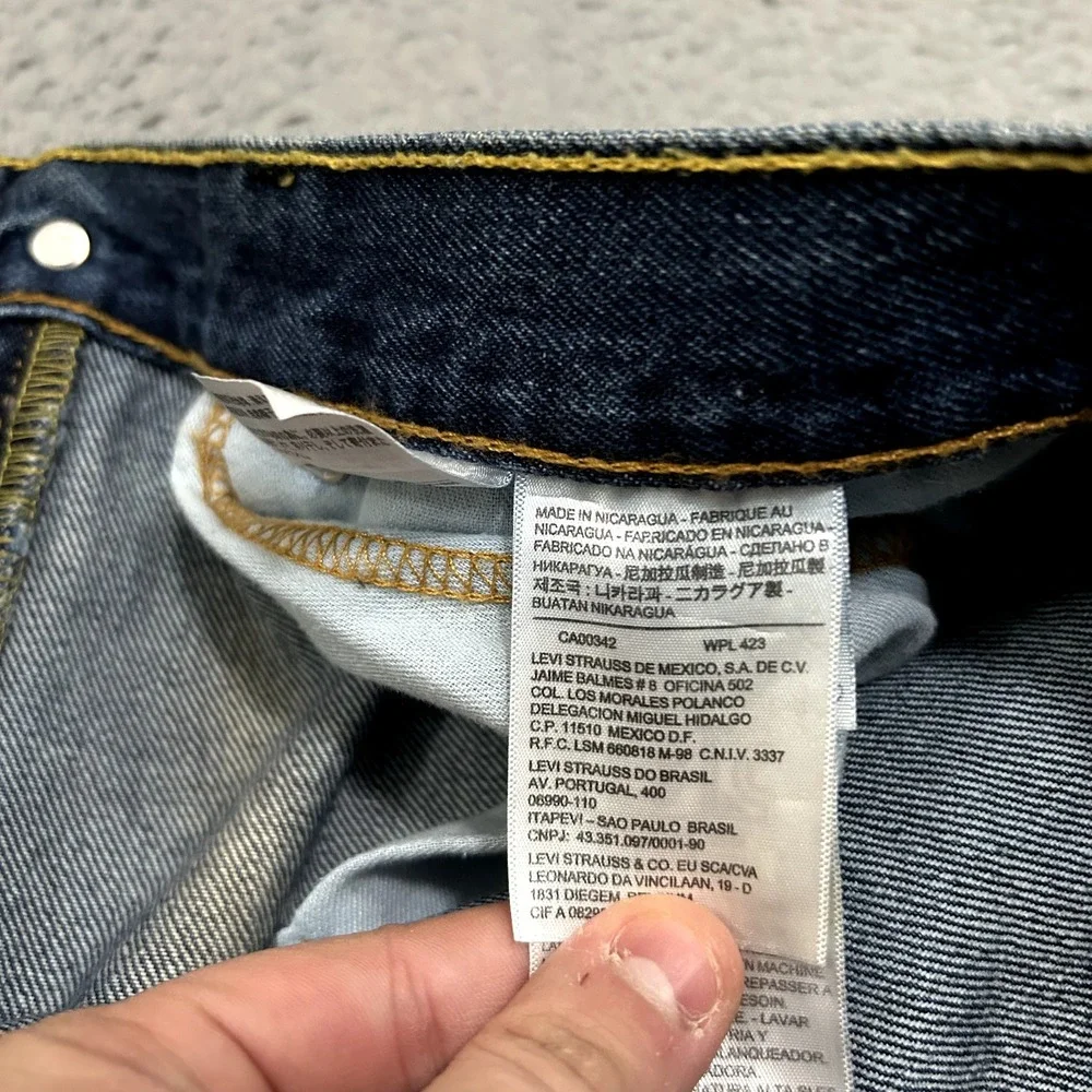 Levis Jeans Mens 36x32‎ Blue Denim 505 Regular Straight American Work Wear Dark
